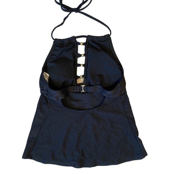 Black tankini Salt and Cove Small halter gold details Summer - Picture 6 of 9